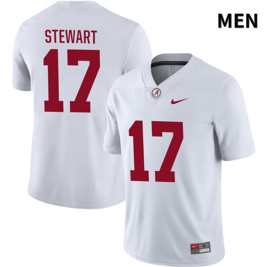 Alabama Crimson Tide Men's Amanni Stewart #17 NIL White 2022 NCAA Authentic Stitched College Football Jersey UB16I06VQ